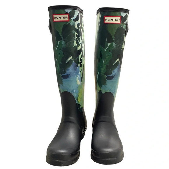 Hunter Original Limited Edition Tall Botanical Print Wellington Boot Size - Picture 2 of 14